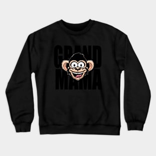 Pop Art Grand Mama Cute Monkey Crewneck Sweatshirt